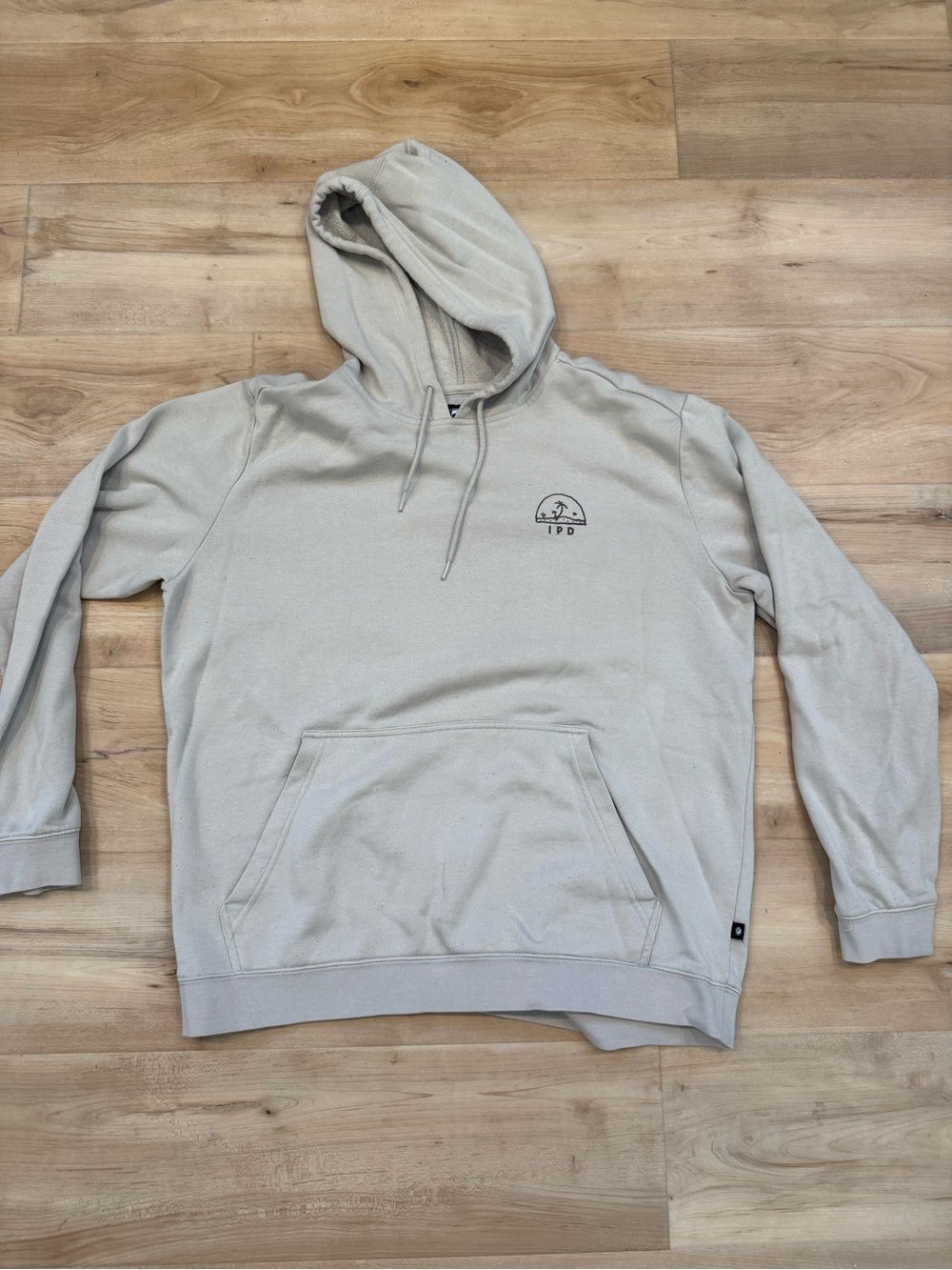 IPD Men's Hooded Pullover in Light Beige